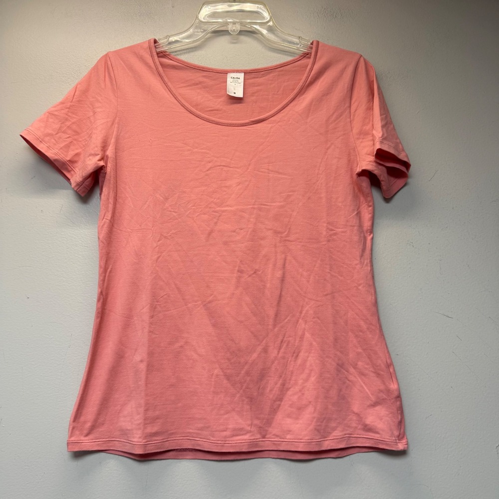 Calida T-Shirt Womens M Pink Good Pima Cotton Scoop Neck Short Sleeve Tee